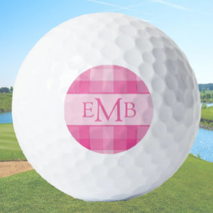 Pelotas De Golf Personalizado de plástico rosa claro Monograma Ini