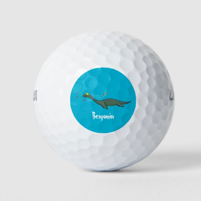 Pelotas De Golf Personalizado de plesiosaurios monstruo del mar (Anverso)