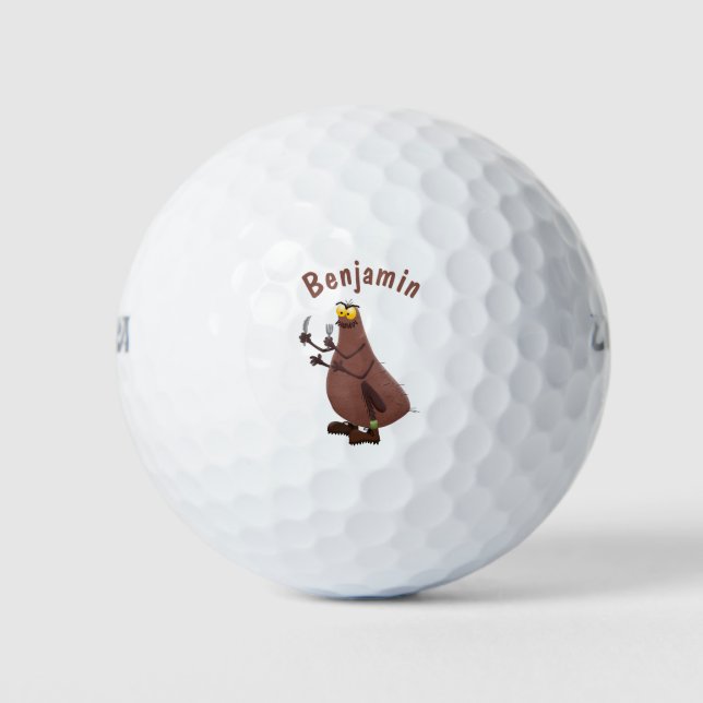 Pelotas De Golf Personalizado de pulgas fea hambrienta (Anverso)