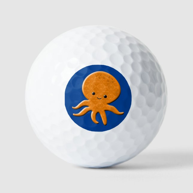 Pelotas De Golf Personalizado de pulpo brillante (Anverso)