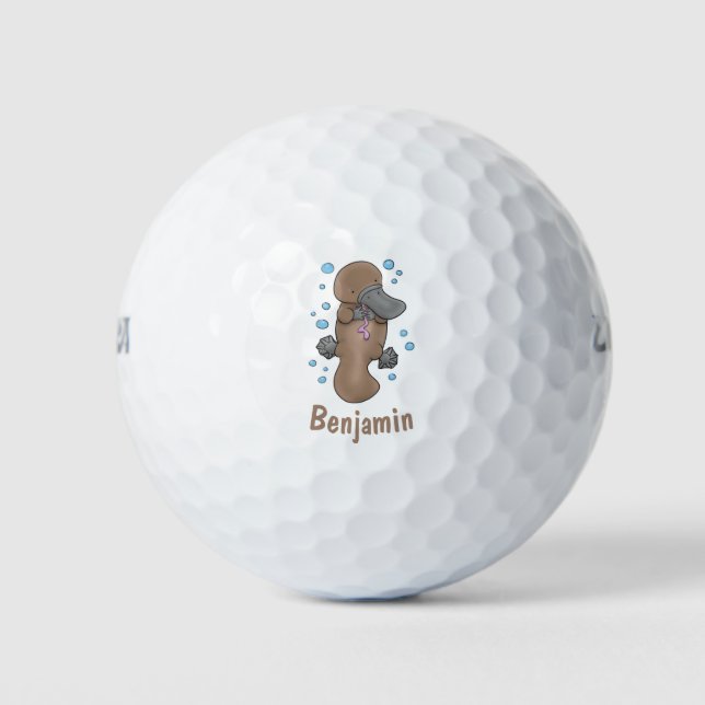 Pelotas De Golf Personalizado de pulpo de bebé feliz lindo persona (Anverso)
