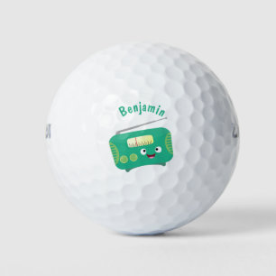 Pelotas De Golf Personalizado de radio retro alegre y gracioso