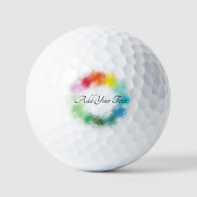 Pelotas De Golf Personalizado de texto manuscrito de plantilla col (Anverso)