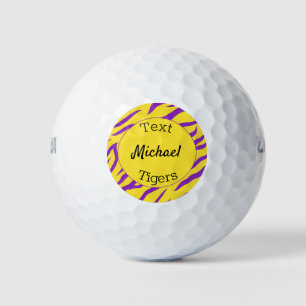 Pelotas De Golf Personalizado de tigre morado y dorado