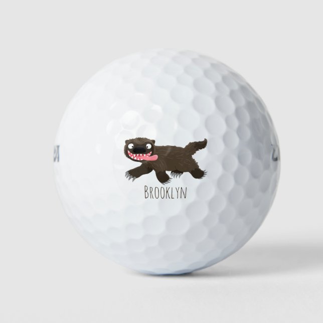Pelotas De Golf Personalizado de un animal lobverino hambriento (Anverso)