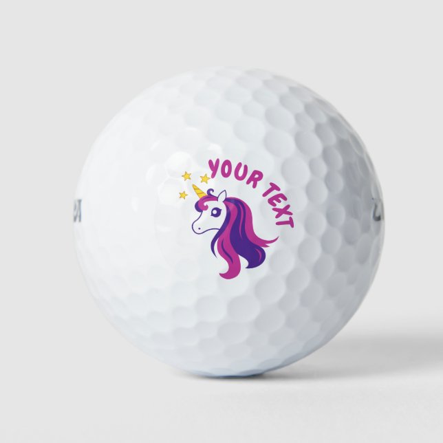 Pelotas De Golf Personalizado de unicornio rosa lindo imprimir bol (Anverso)