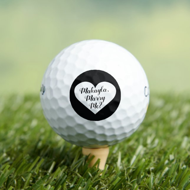 Pelotas De Golf Personalizado del corazón se casará conmigo propue (Camiseta in situ)