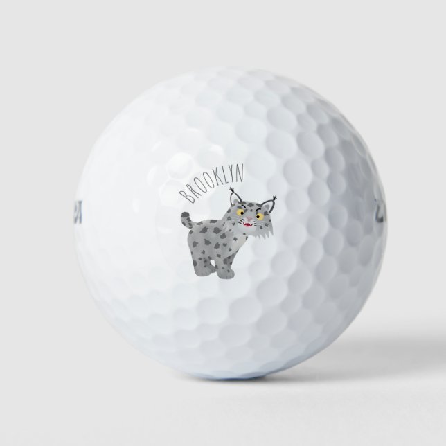 Pelotas De Golf Personalizado del lince del bobcat medio (Anverso)