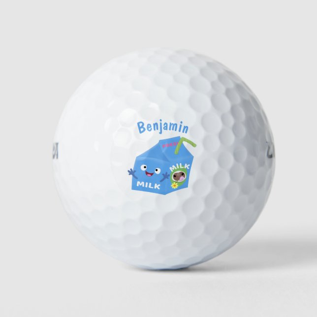 Pelotas De Golf Personalizado del personaje de la caja de leche fe (Anverso)