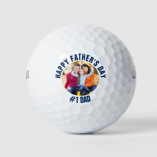 Pelotas De Golf Personalizado Día del Padre #1 foto de la familia  (Anverso)