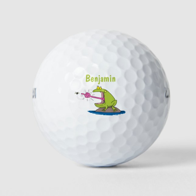 Pelotas De Golf Personalizado divertida de rana y mosca (Anverso)