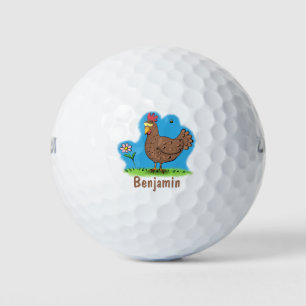 Pelotas De Golf Personalizado divertido de pollo rústico y caprich