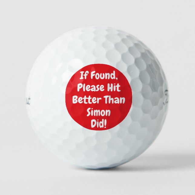 Pelotas De Golf personalizado divertido rojo (Anverso)