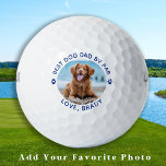 Pelotas De Golf Personalizado Dog Dad Mascota moderna foto persona<br><div class="desc">Mejor Papá Por Par... ¡Dos de tus cosas favoritas, golf y perro! Ahora puedes llevar a tu mejor amigo mientras juegas 18 agujeros . Personalizar estas pelotas de golf y accesorios de golf con tu foto y nombre favoritos de los perros. ¡Un gran regalo para todos los amantes del golf...</div>