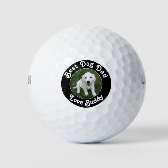 Pelotas De Golf Personalizado Dog Dad Photo Fathers Day Golf Balls (Anverso)