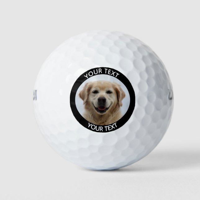 Pelotas De Golf Personalizado Dog Photo Best Dad Golf Balls (Anverso)