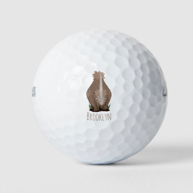 Pelotas De Golf Personalizado elasmotherium rinoceronte (Anverso)