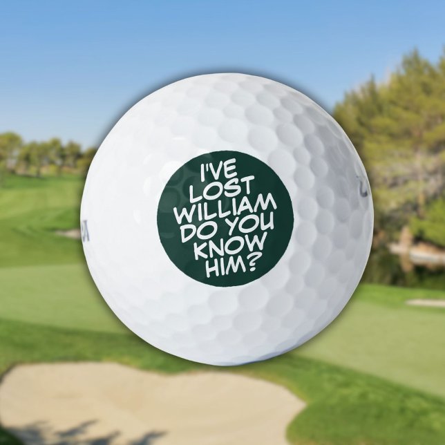 Pelotas De Golf Personalizado Emerald Green Funny Comic Book Perdi (Custom Emerald Green Funny Comic Book Lost Golf Balls)