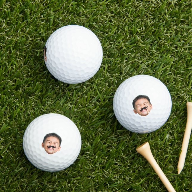 Pelotas De Golf Personalizado Face de la foto del bebé, foto perso (Césped in situ)