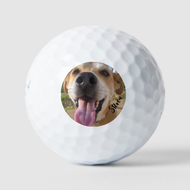 Pelotas De Golf Personalizado Foto de perro personalizada (Anverso)