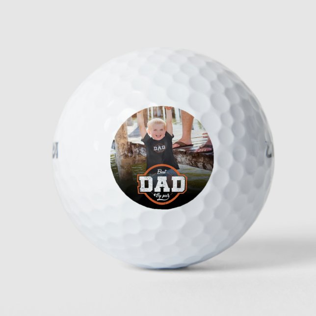 Pelotas De Golf Personalizado Foto Mejor Papá de Par (Anverso)