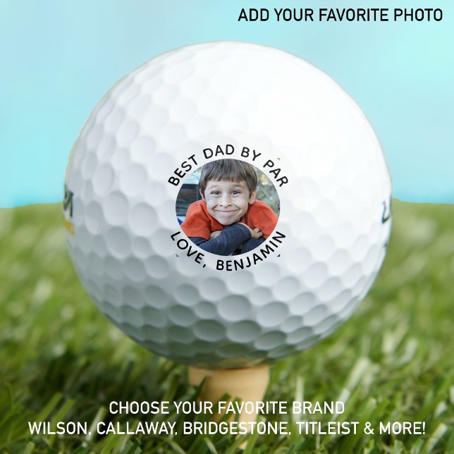Pelotas De Golf Personalizado Foto Mejor Papá De Par Black White (Subido por el creador)