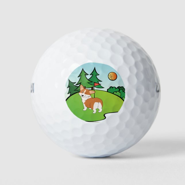 Pelotas De Golf Personalizado Golfing Corgi Butt (Anverso)