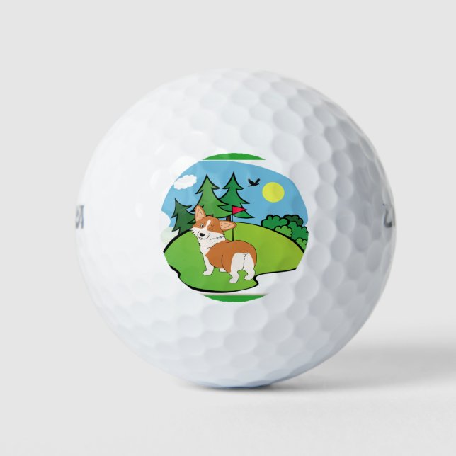 Pelotas De Golf Personalizado Golfing Corgi Butt (Anverso)