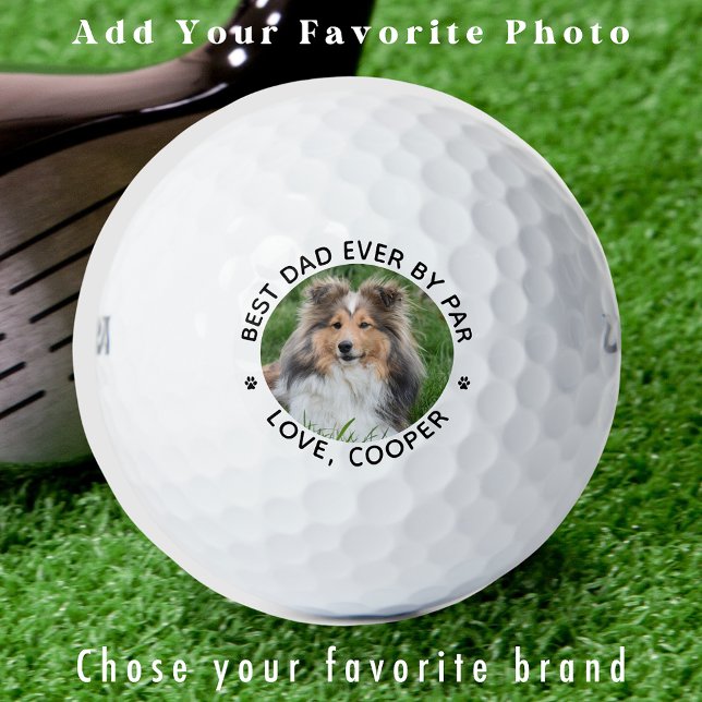 Pelotas De Golf Personalizado Guay Dog Photo Modern Golfer Dad (Subido por el creador)