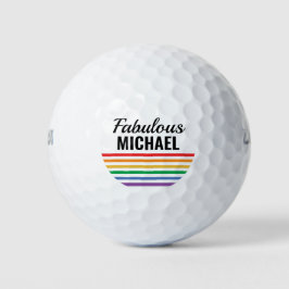 Pelotas De Golf Personalizado LGBT blanco personalizado con bandas