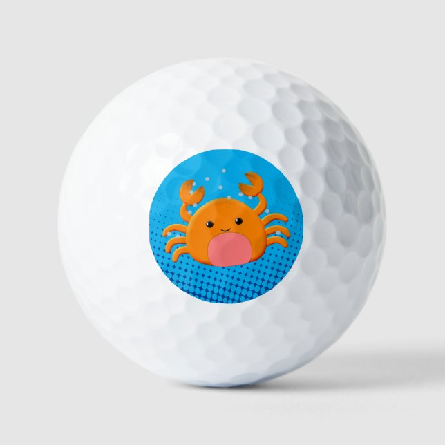 Pelotas De Golf Personalizado lindo bebé cangrejo océano azul (Anverso)