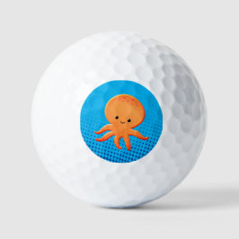 Pelotas De Golf Personalizado lindo bebé octopus océano azul