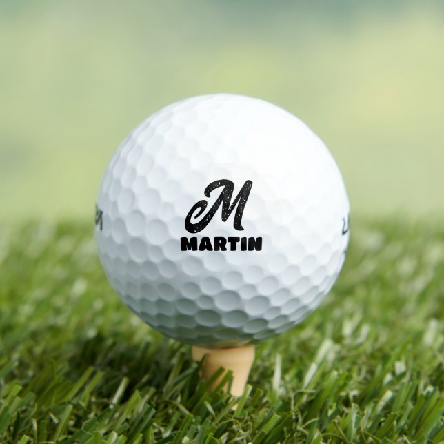 PELOTAS DE GOLF PERSONALIZADO MONOGRAM SCRIPT GOLF BALLS PARA DAD (Camiseta in situ)
