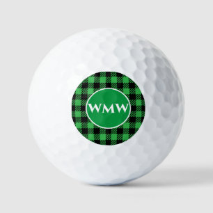 Pelotas De Golf Personalizado Monograma Búfalo Verde Dorado Golf B