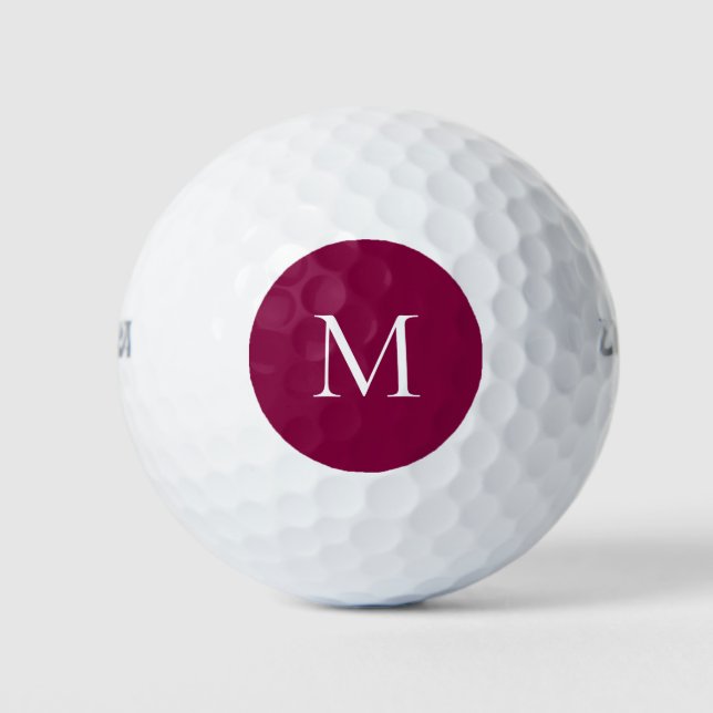 Pelotas De Golf Personalizado Monograma Fuchsia negro (Anverso)