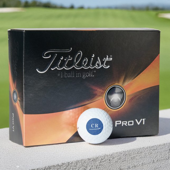 Pelotas De Golf Personalizado Monograma Iniciales Simple Azul Real (Custom Monogram Initials Simple Modern Royal Blue Golf Balls)