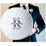 Pelotas De Golf Personalizado Monograma Mejor Favor de Matrimonio<br><div class="desc">Esta exclusiva pelota de golf está diseñada como un regalo para tu Mejor Hombre. Presenta una capa única del monograma; mira con atención y verás tres colores, lo que le da la sensación de profundidad. Personalizado adicionalmente con su nombre. El texto dice "Mejor hombre" junto con la fecha del evento....</div>