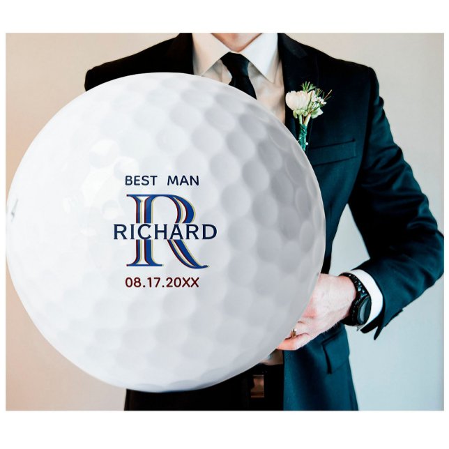 Pelotas De Golf Personalizado Monograma Mejor Favor de Matrimonio  (Subido por el creador)