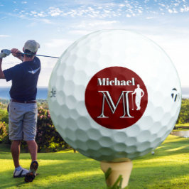 Pelotas De Golf Personalizado Monograma Nombre Golfer