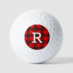 Pelotas De Golf Personalizado Monograma Red Búfalo Trozo Flannel