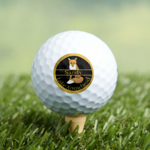 Pelotas De Golf Personalizado Monogramed naranja-rojo oro negro