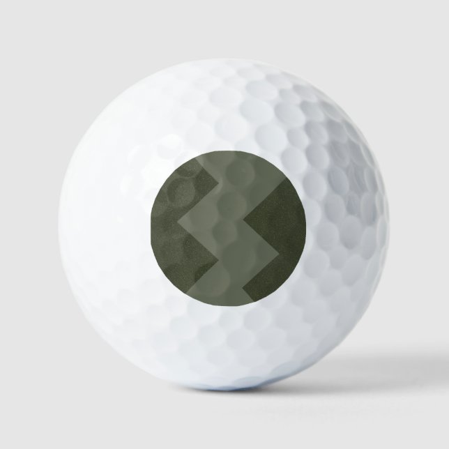 Pelotas De Golf Personalizado Moss Green Zigzag Golf Balls (Anverso)