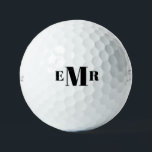 Pelotas De Golf Personalizado Negrita Monograma Negro Titular VI B<br><div class="desc">Personalizado Negrita Monograma Negro Titulador VI bola de golf. Personalice.</div>