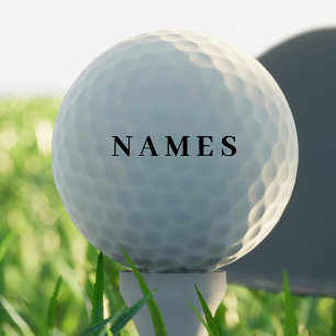 Pelotas De Golf Personalizado negro simple Añadir su nombre elegan