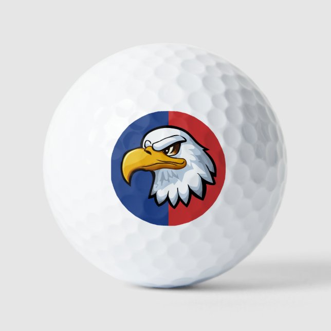 Pelotas De Golf Personalizado patriótico audaz Eagle Personalizado (Anverso)