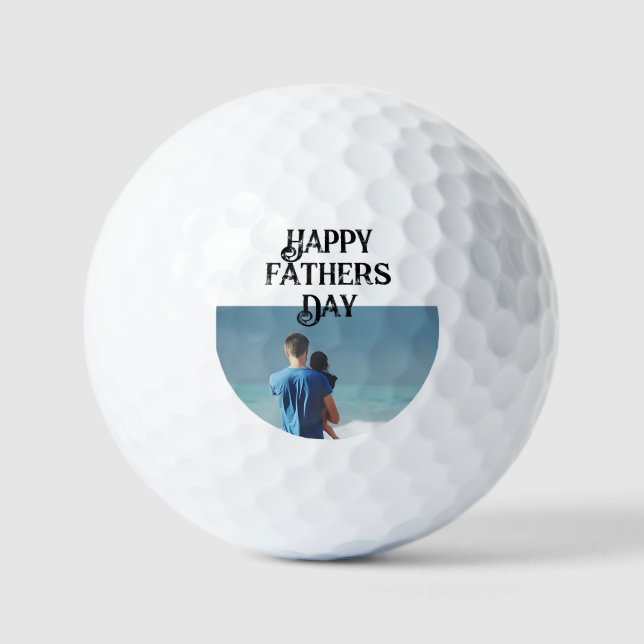 Pelotas De Golf Personalizado Photo Ball Happy Fathers Day (Anverso)