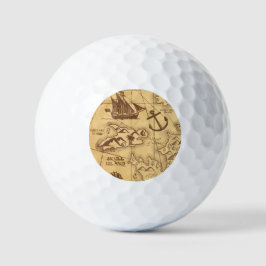 Pelotas De Golf Personalizado Pirate mapa punto de tierra Familia