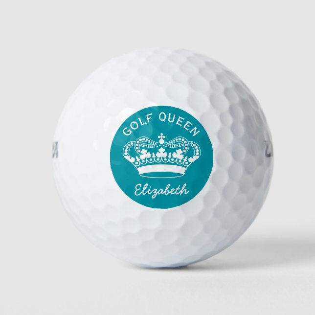 Pelotas De Golf Personalizado Reina de golf Verde azulada (Anverso)