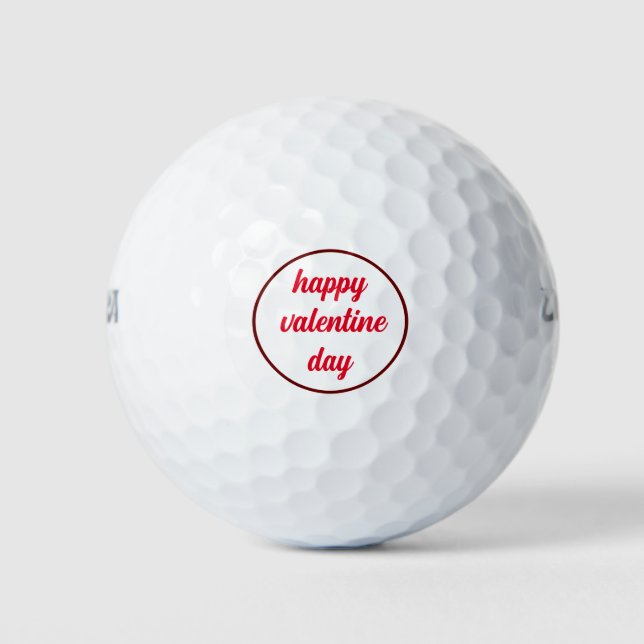 Pelotas De Golf personalizado rojo feliz día de regalo de San Vale (Anverso)