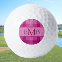 Pelotas De Golf Personalizado rosado Monograma Iniciales Damas